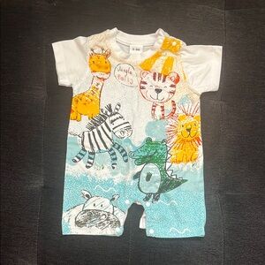 Jungle Party Print Romper